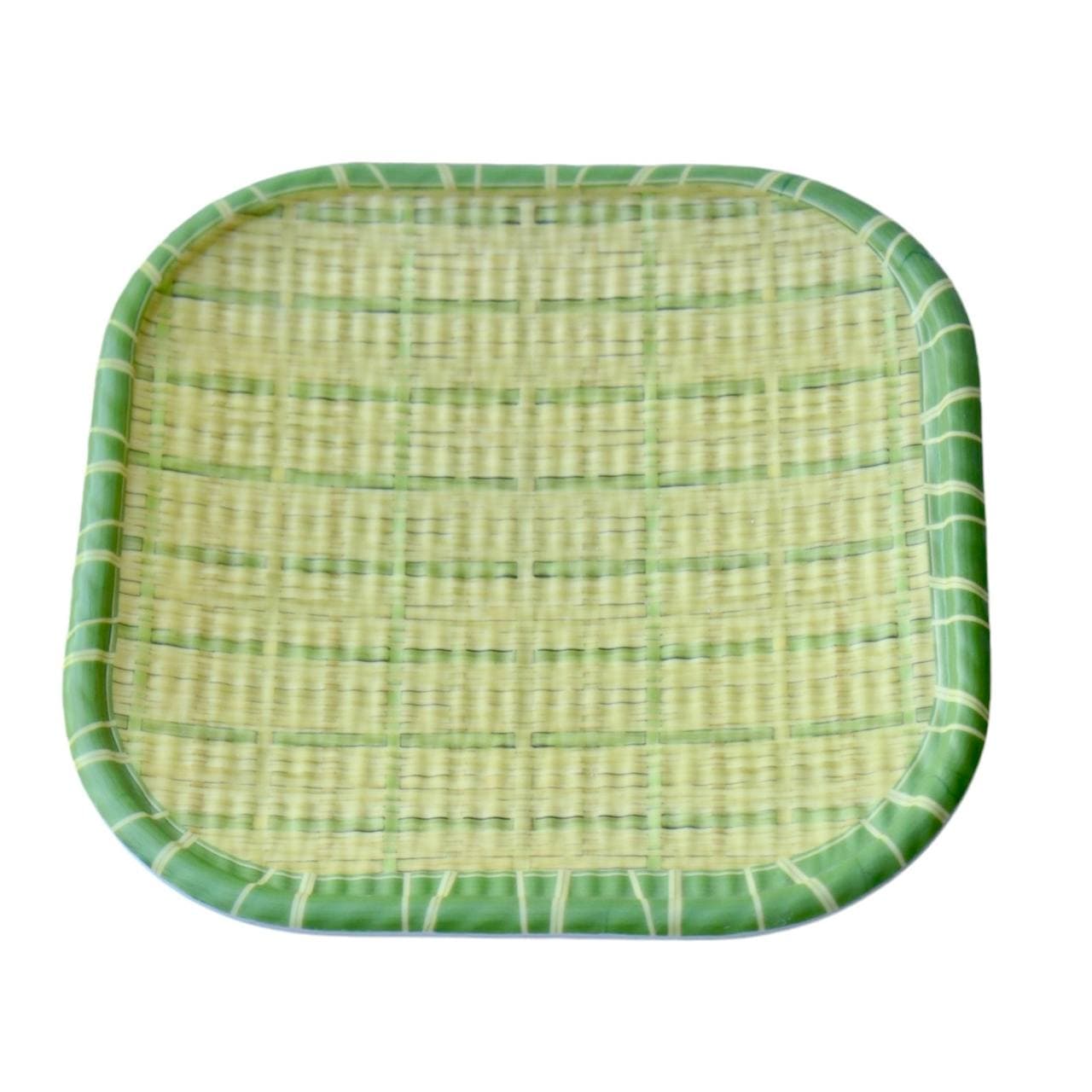 بشقاب مربع طرح حصیری