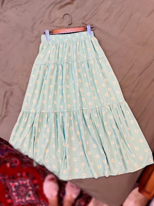 دامن بلند بابونه سبز ( کد ۹۱۶۱ )