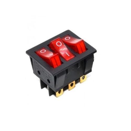 کلید راکر چراغ دار سه پل ۹ پایه مناسب بخاری برقی