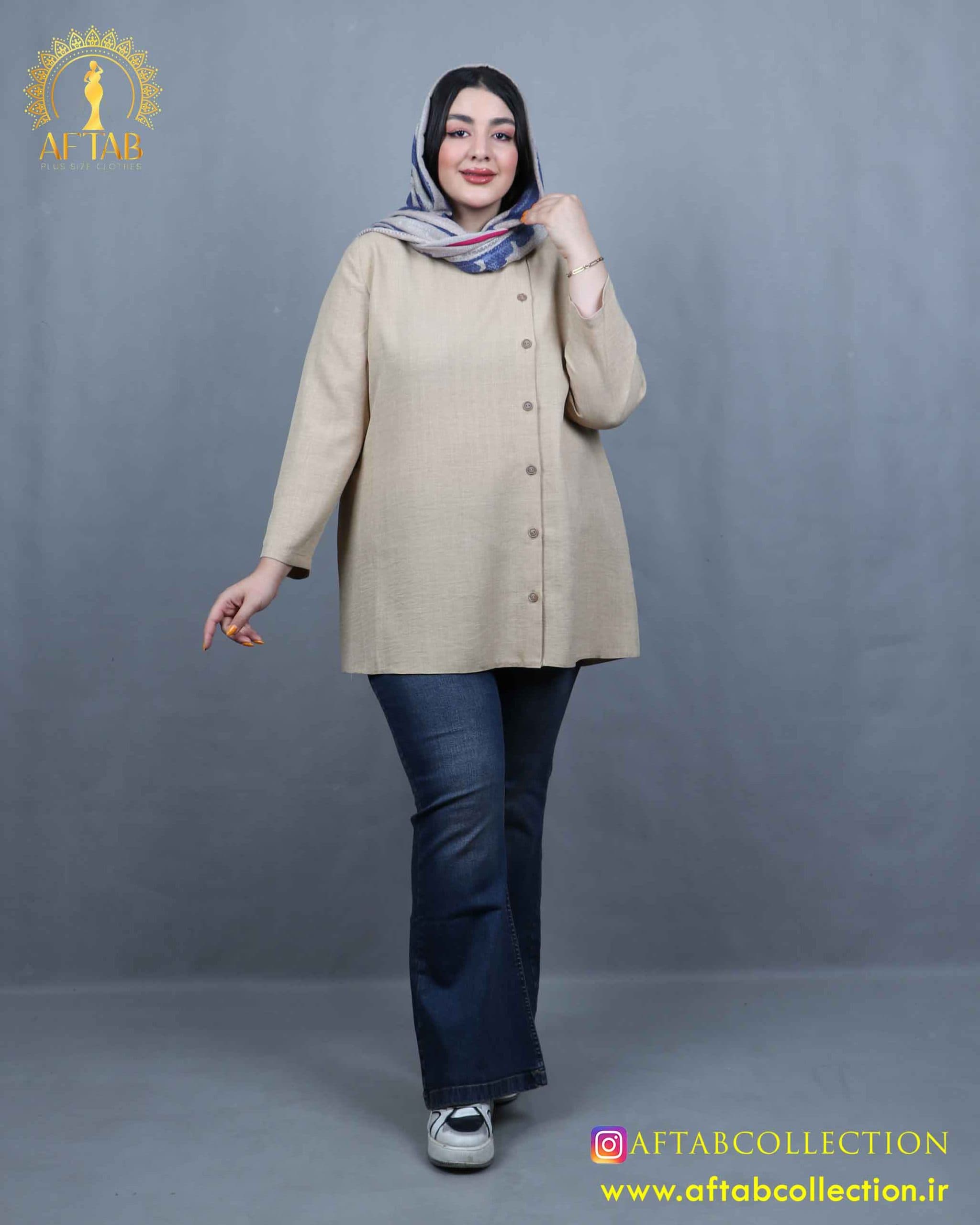 مانتو جلو دکمه سایزبزرگ 5727