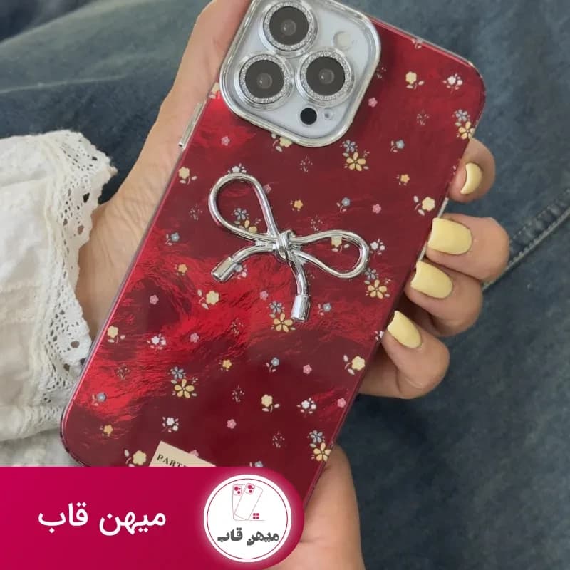 قاب موبایل آیفون پاپیون چریبو گل رز - کد (۸۶۱۹۴)