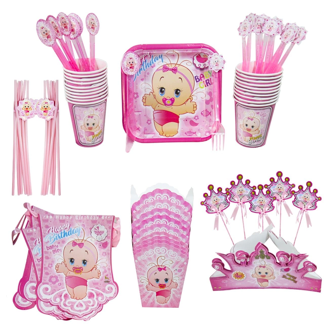 مجموعه 90 عددی تم تولد مدل Baby Girl
