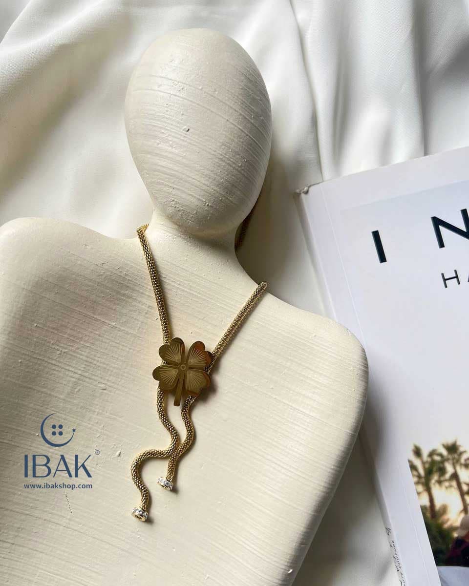 گردنبند زنجیر حصیری شبدر