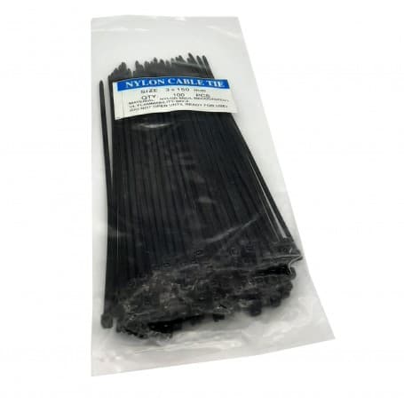 بست کمری مشکی 3x150mm بسته100 تایی