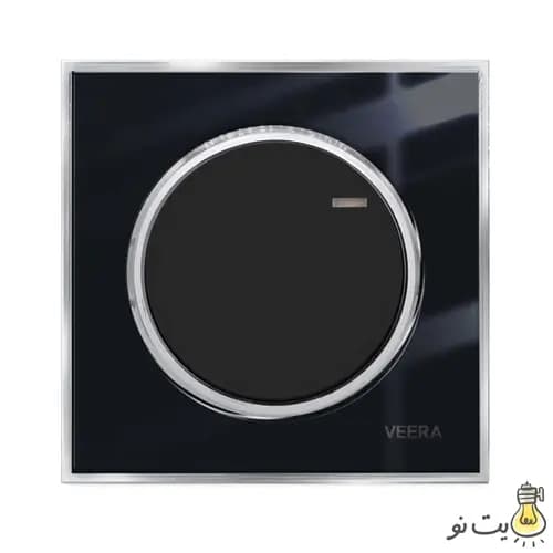 کلید و پریز ویرا مدل آلفا کلاسیک مشکی استیل (گلس)