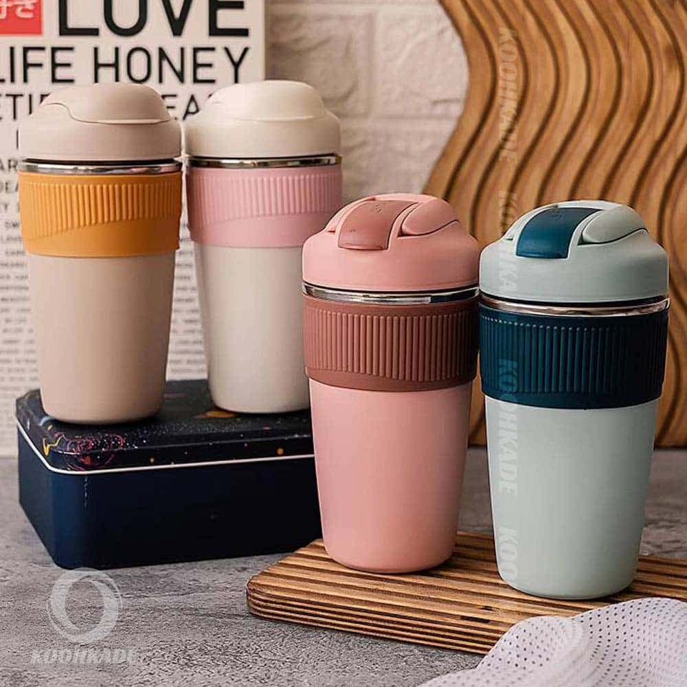 تراول ماگ 480ML دور سیلیکونی AHHUAT