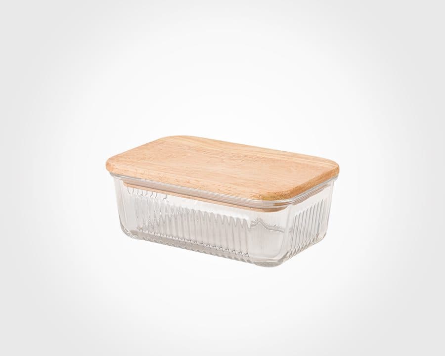 ظرف شیشه ای در چوبی 450 میلی لیترلیمون کد 2190