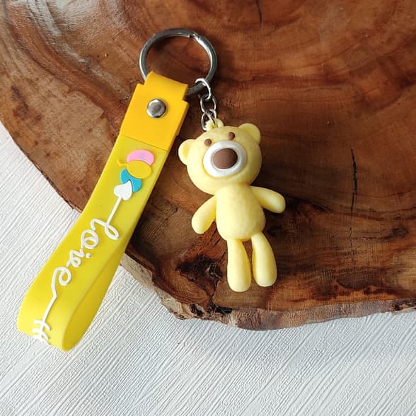 جاکلیدی سیلیکونی وارداتی طرح خرس تدی همراه با بند آویز