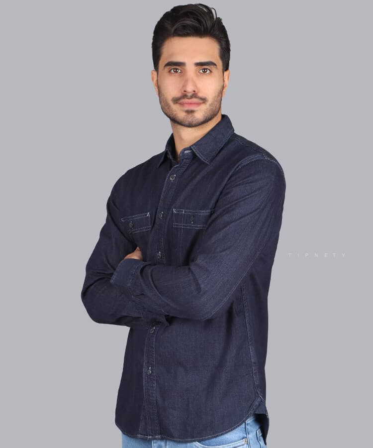 پیراهن مردانه آستین بلند جین 4139