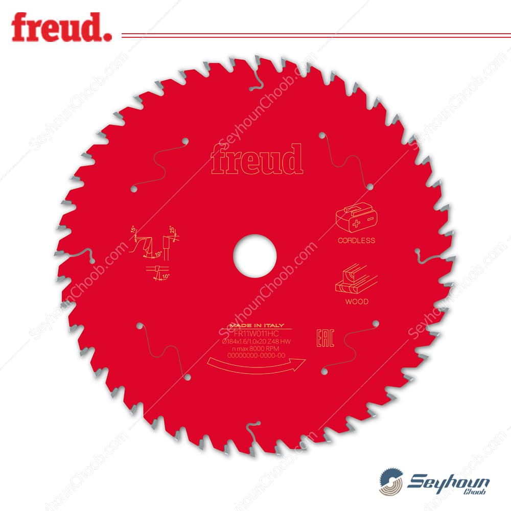 تیغ اره الماسه چوب بر قطر 18.4 سانت ی متر 48 دندانه فرود مدل FR11W011HC