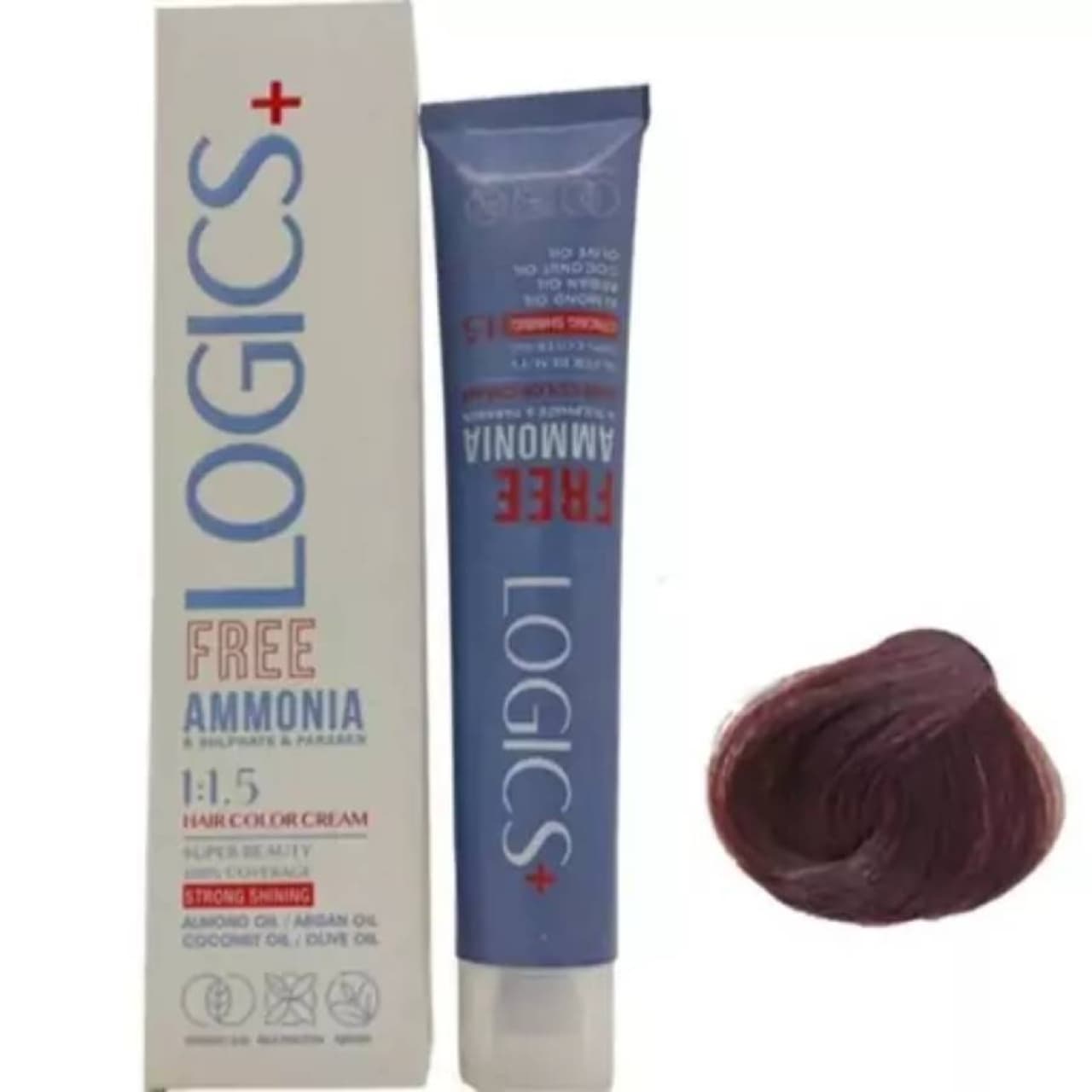 رنگ مو لوجیکس شماره 6.64 رنگ قهوه ای ماهاگونی روشن حجم 100 میلی لیتر