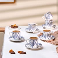 ست قهوه خوری ۶ نفره امسان Estrella سرمه ای 90 میلی