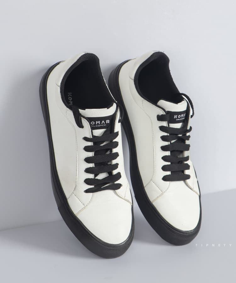 کفش ونس سفید مردانه لژ مشکی 2970