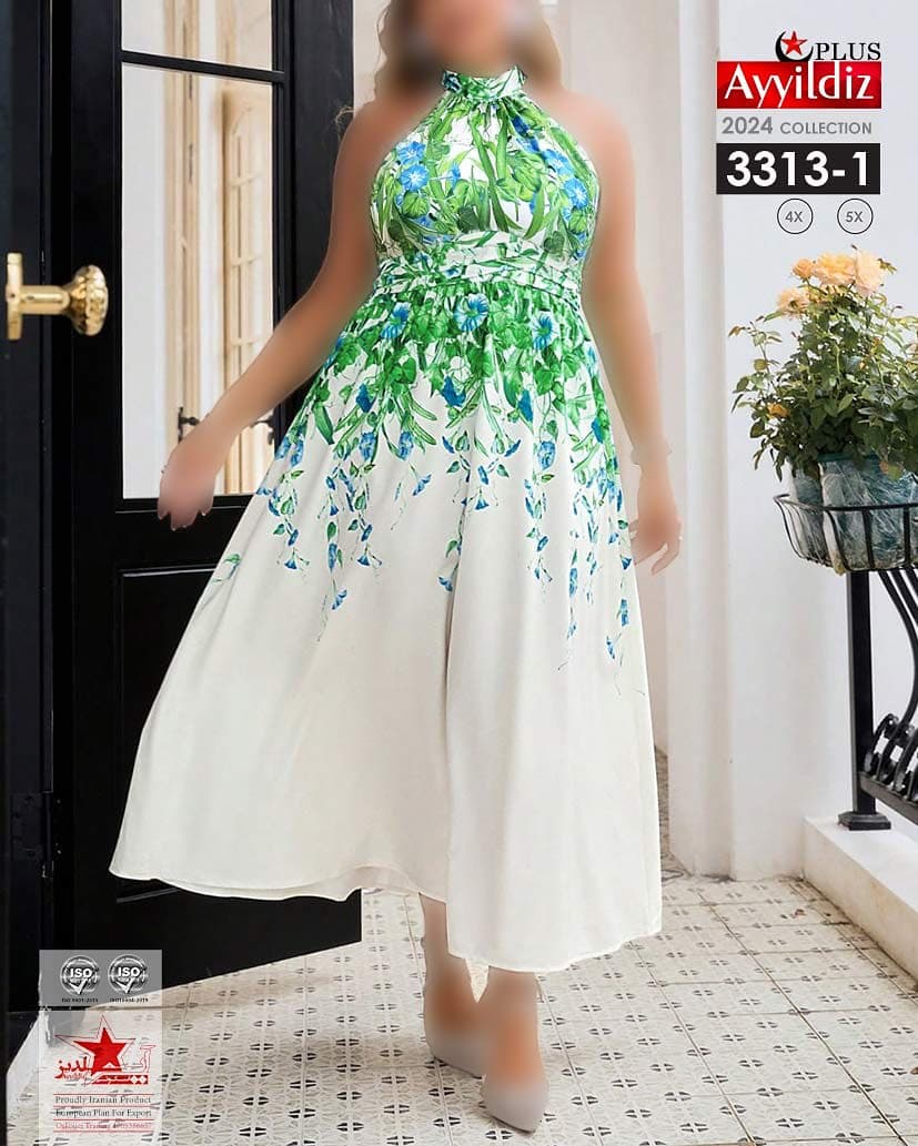 پیراهن خاص مجلسی زنانه سایز بزرگ کد 3313