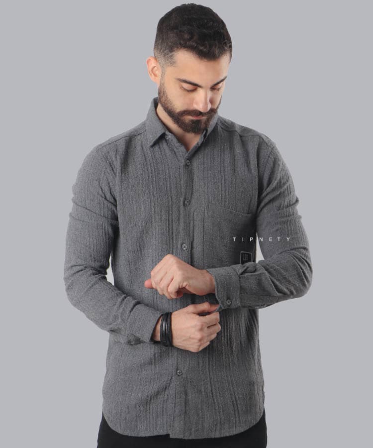 پیراهن آستین بلند لش مردانه کنفی 0229