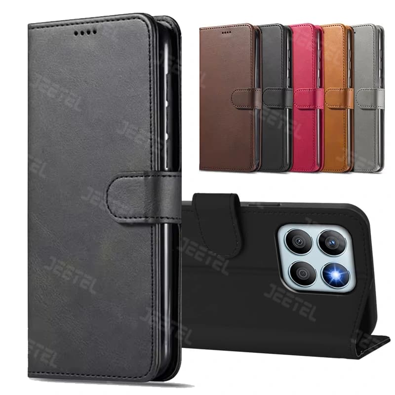 کیف چرمی Honor X8B مدل لپ تاپی جاکارتی دار (محافظ لنزدار)