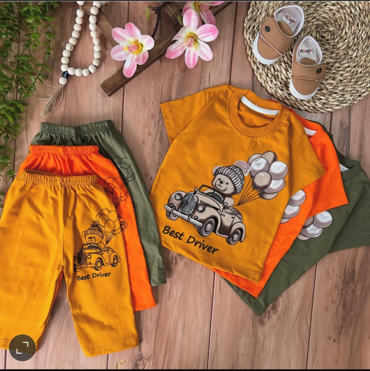 تیشرت شلوارک خرس راننده و بادکنک8325