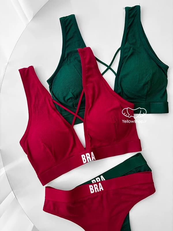 ست شورت و نیم تنه هارنسی کبریتی کد 25160