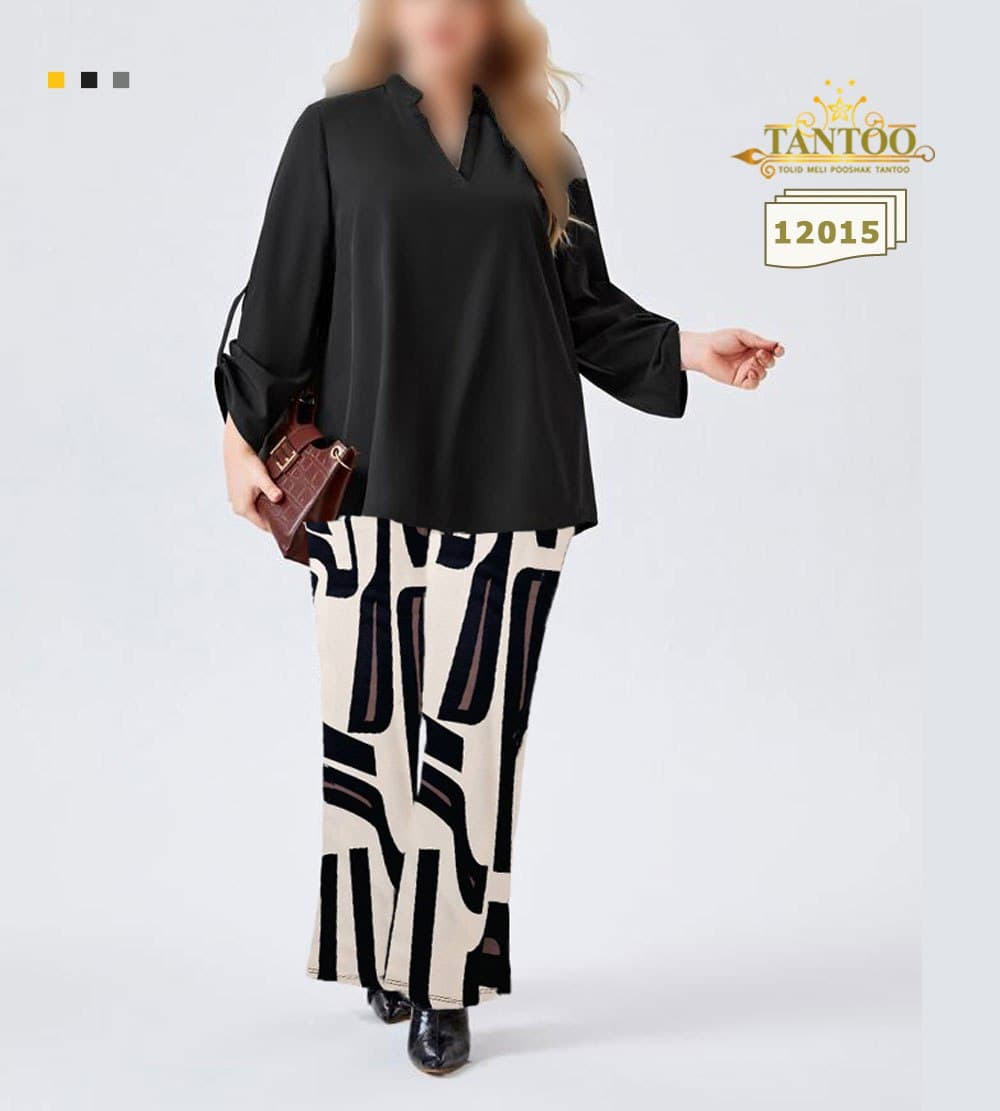 ست شومیز شلوار زنانه مجلسی سایز بزرگ کد ١٢٠١۵