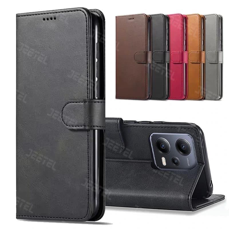 کیف چرمی Xiaomi Redmi Note 12 Pro 5G مدل لپ تاپی جاکارتی دار