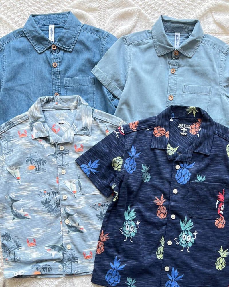 پیراهن پسرانه جین و طرحدار کوسه ، آناناس