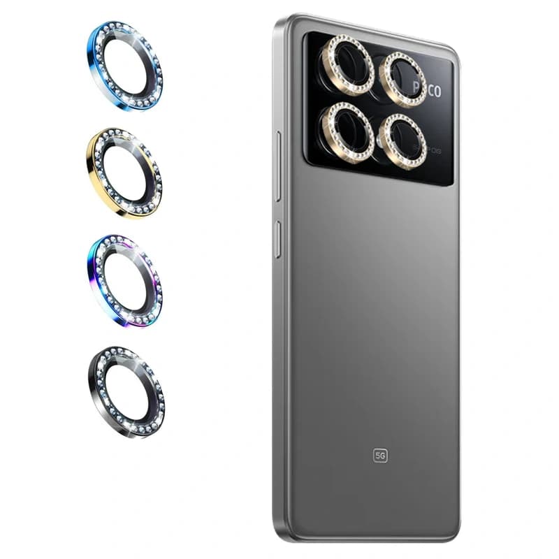 گلس لنز رینگی Xiaomi Poco X6 Pro مدل نگین دار دیاموند