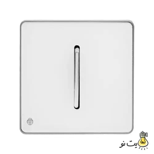 کلید و پریز آسیا مدل یاقوت سفید نقره ای