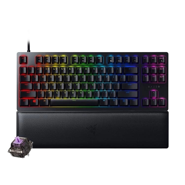 کيبورد گیمینگ ريزر مدل (Purple Switch) RAZER HUNTSMAN V2 TENKEYLESS