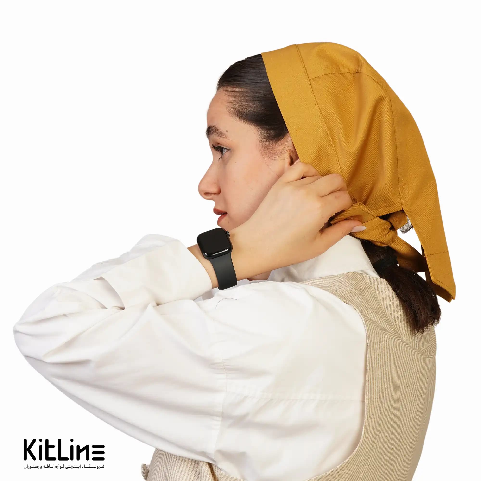 کلاه آشپزی بند دار ترگال کجراه عسلی فراز