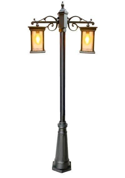 چراغ حیاطی پارکی مدرن شعاع دوشاخه مکعب