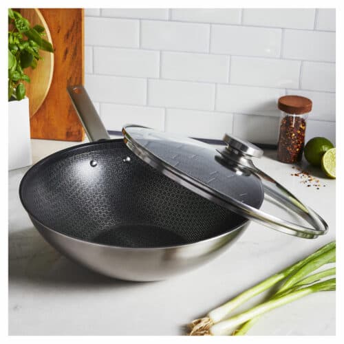 وک ۳۰ سانت استیل سه لایه با پوشش نچسب زولینگ مدل جوی پلاس Zwilling joy plus 30cm wok Permaresist Ultra