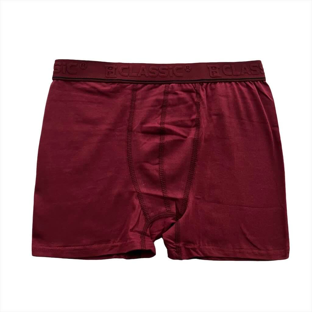 شورت نخی پادار مردانه برند classic ساده زرشکی کد 11036