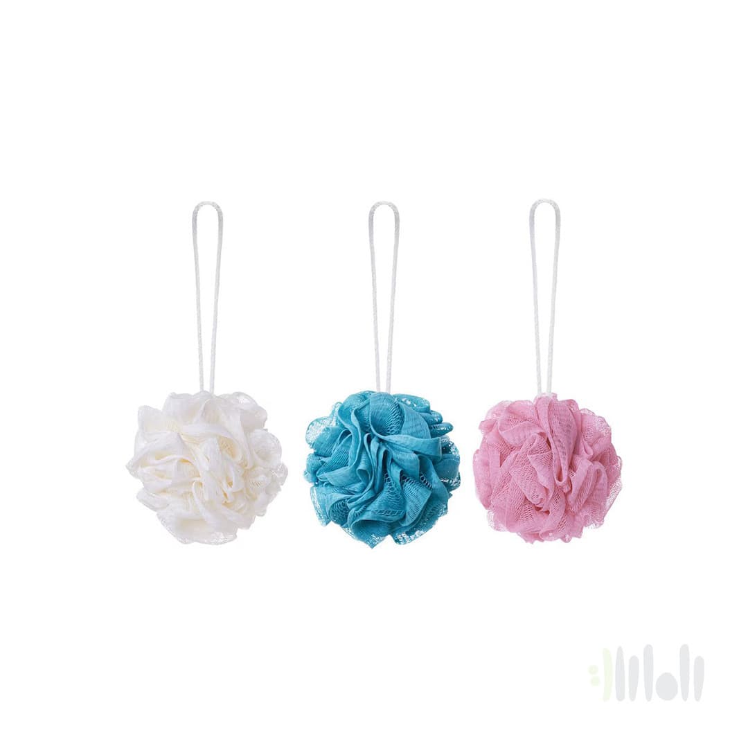 لیف حمام ایکیا مدل ABYAN پک ۳ عددی، رنگ نارنجی/سبز/سفید