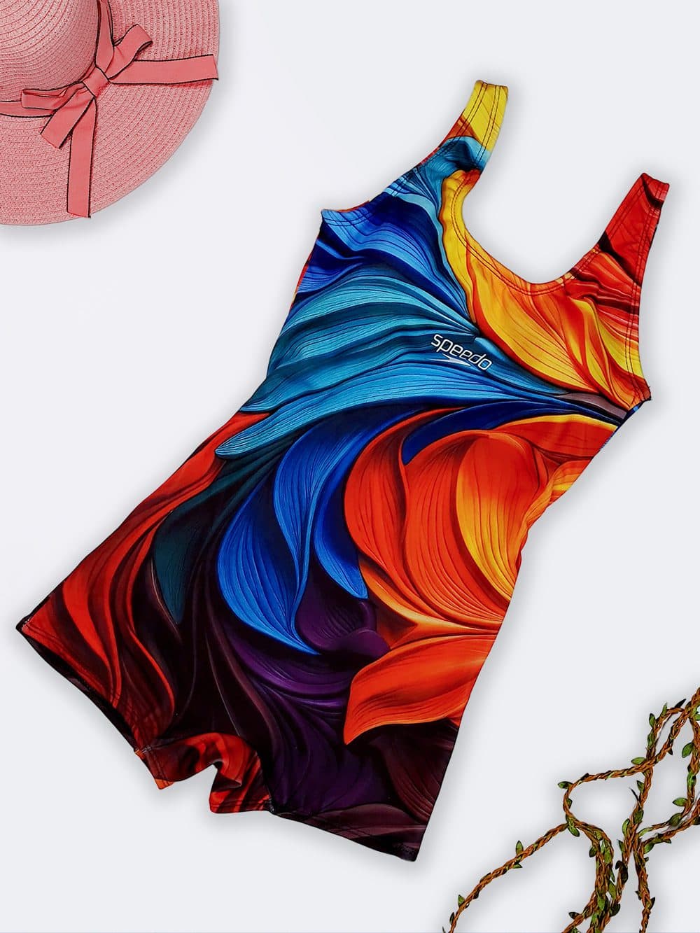 مایو پادار نیمه پوشیده زنانه کاپدار شیک برای استخر برند اسپیدو ( Speedo ) ضد کلر