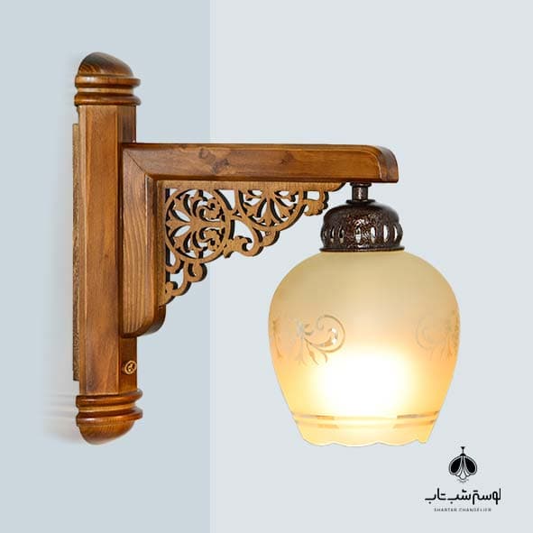 دیوارکوب تک شاخه چوبی آناهیتا دارکار کد 409