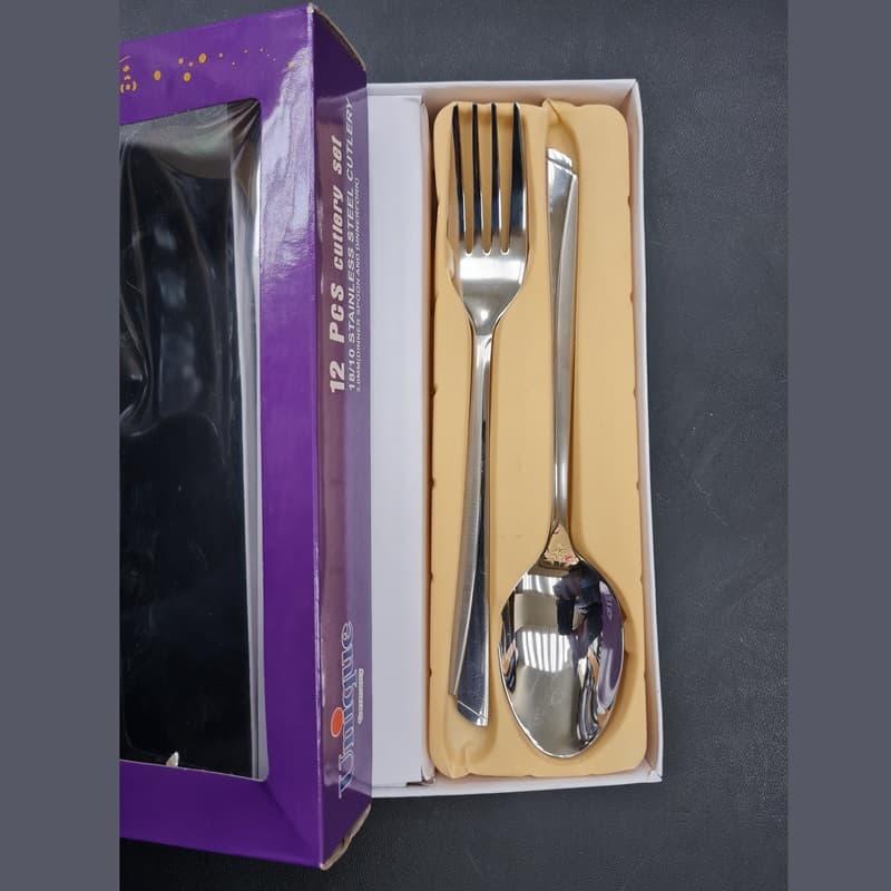 قاشق چنگال استیل یونیک جعبه بنفش