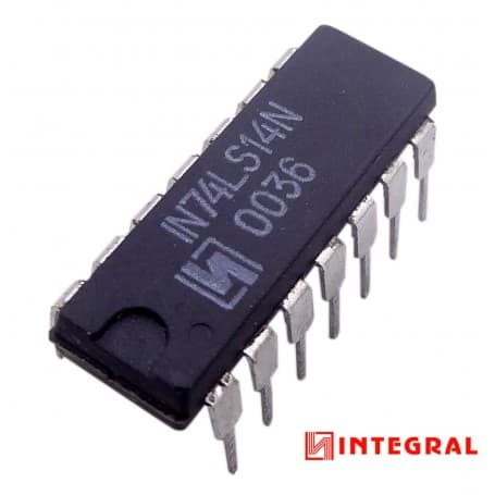 تراشه اشمیت تریگر 74LS14N پکیج DIP مارک INTEGRAL