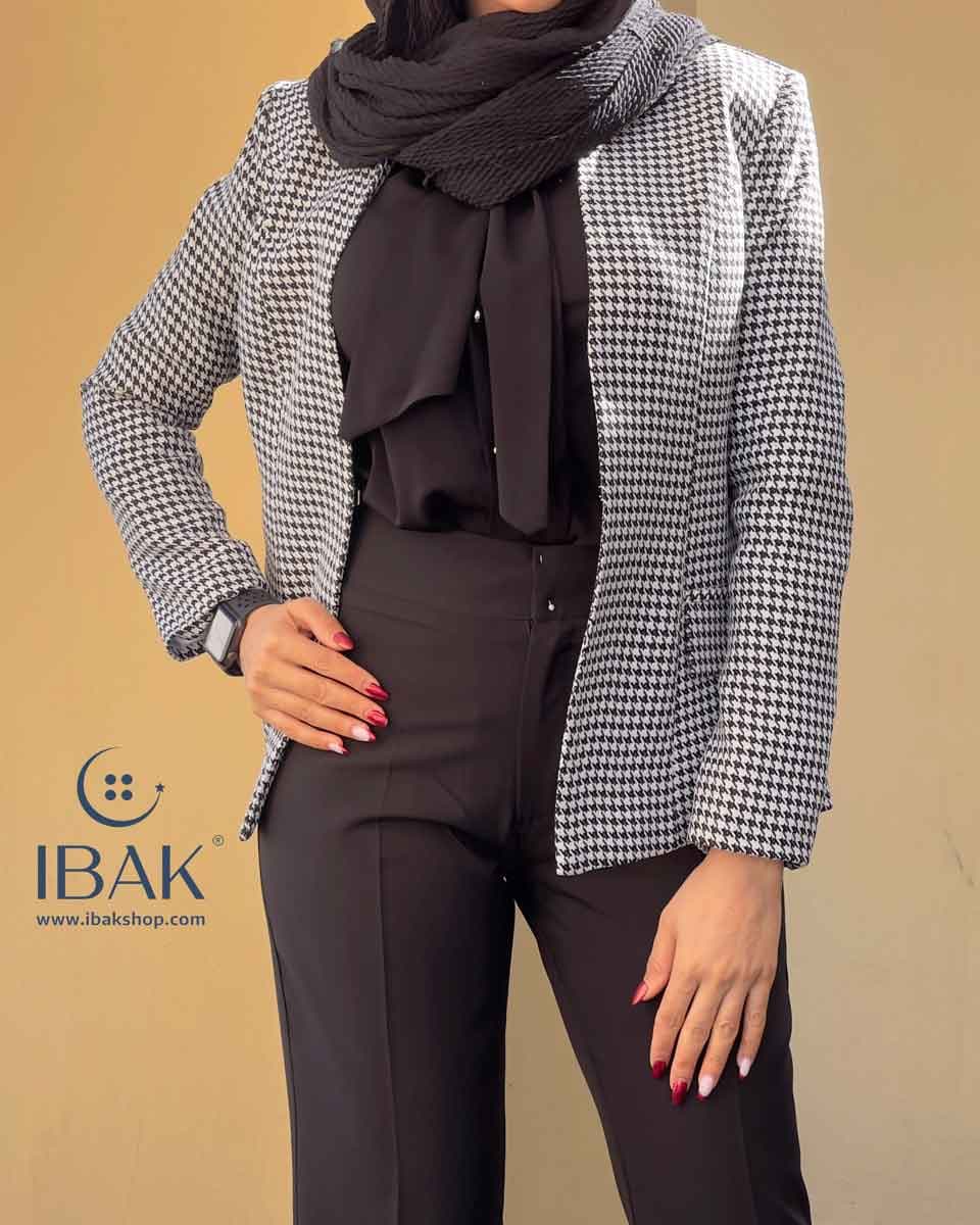 کت زنانه یقه ایستاه آلا پیچازی ibk