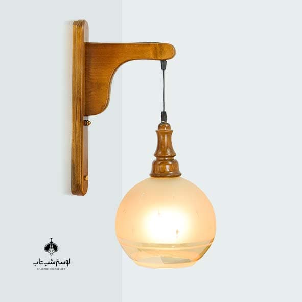 دیوارکوب تک شاخه چوبی دارکار السا گوی 22 کد 436