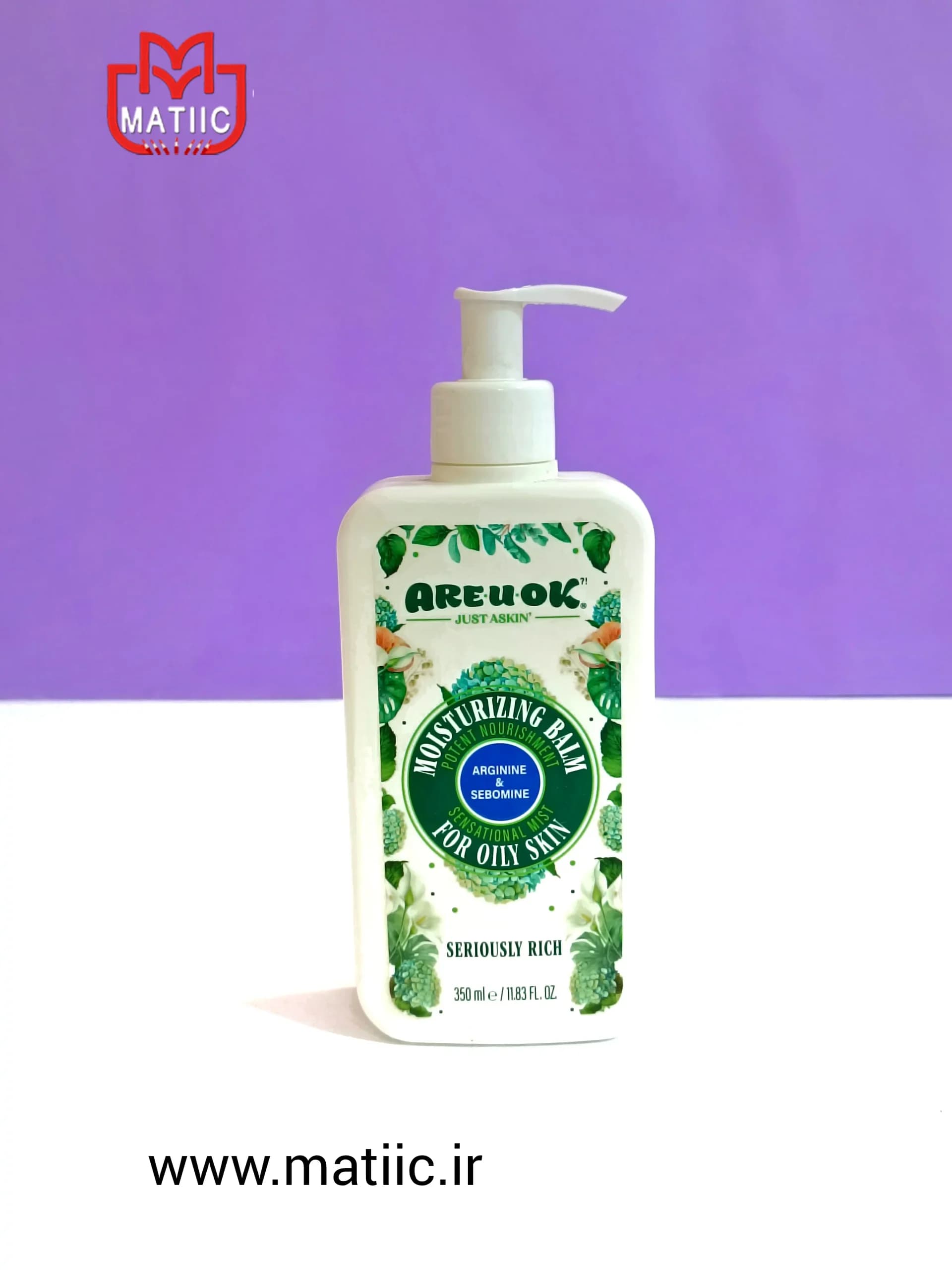 بالم مرطوب کننده پمپی مناسب پوست چرب حاوی آرژنین آریو اوکی