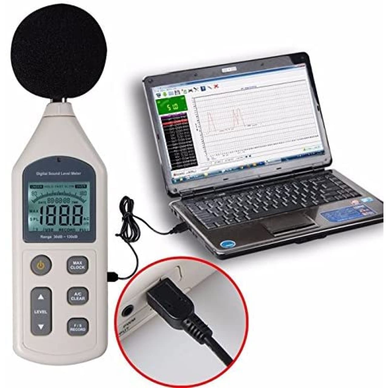 دستگاه صدا سنج با قابلیت اتصال به کامپیوتر مدل 1356 برند BENETECH