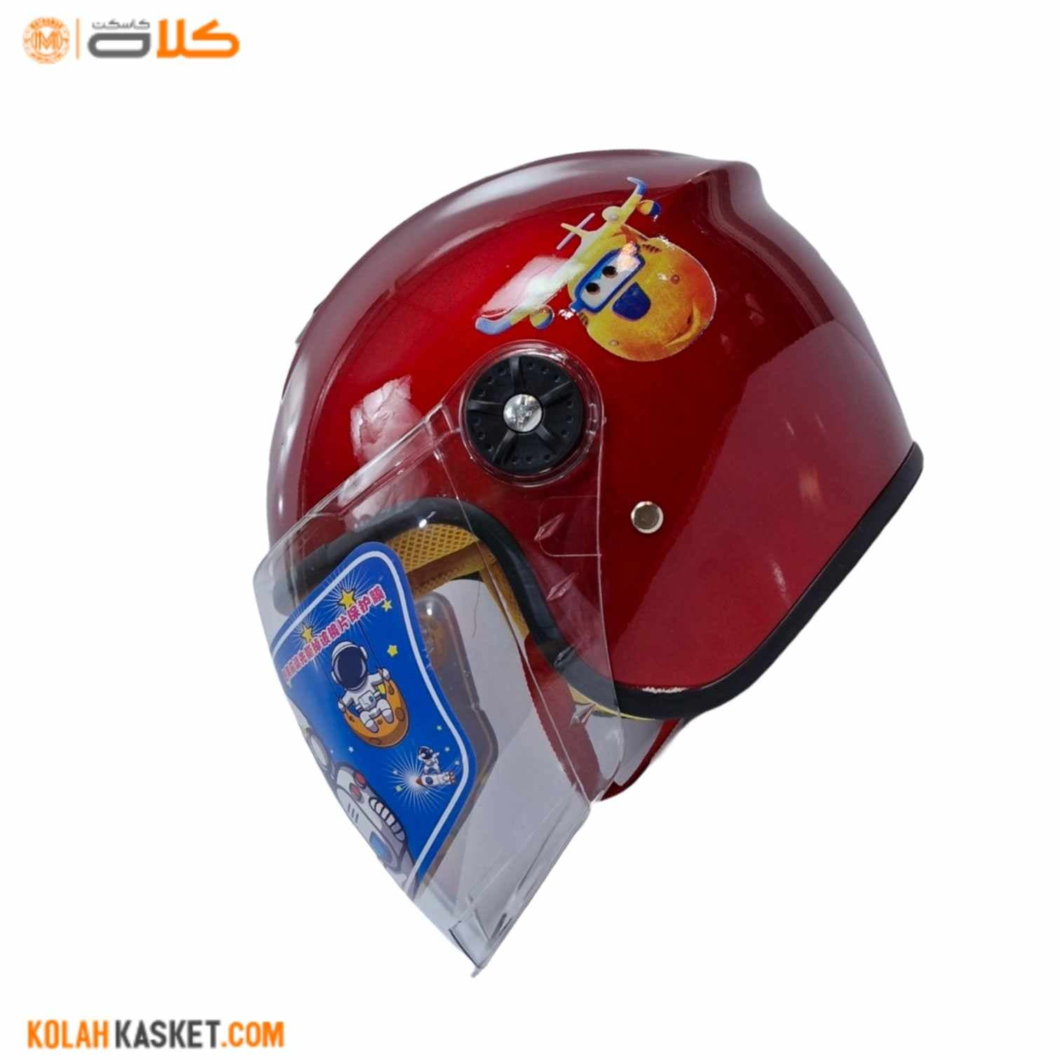 کلاه کاسکت بچگانه بدون فک قرمز | Car کد-59