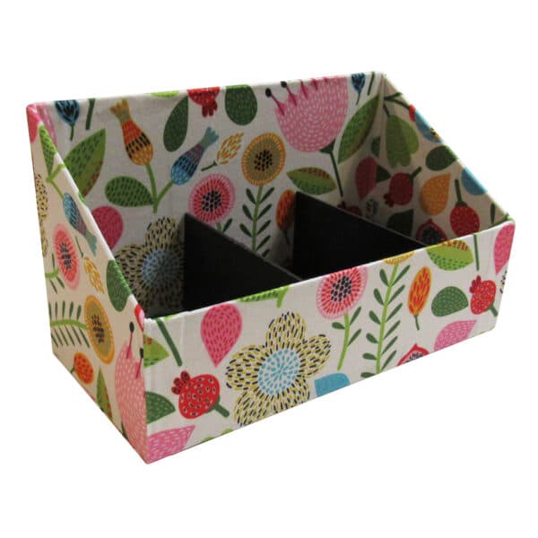 روشنا باکس ارگانایزر چوبی ذوزنقه طرح گل و برگ فانتزی