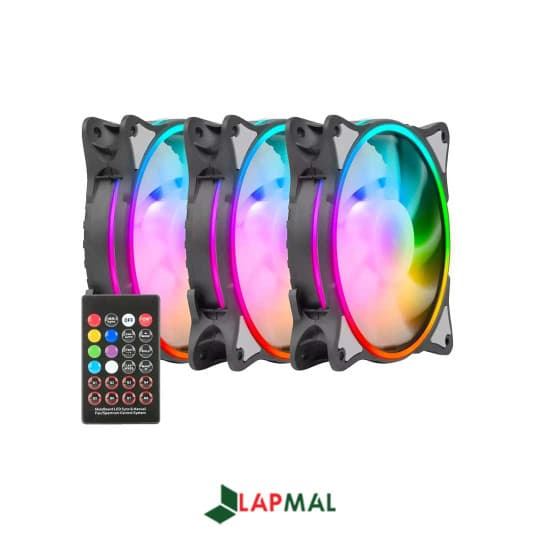 فن کیس گرین HURACAN GFK120M-ARGB بسته 3 عددی