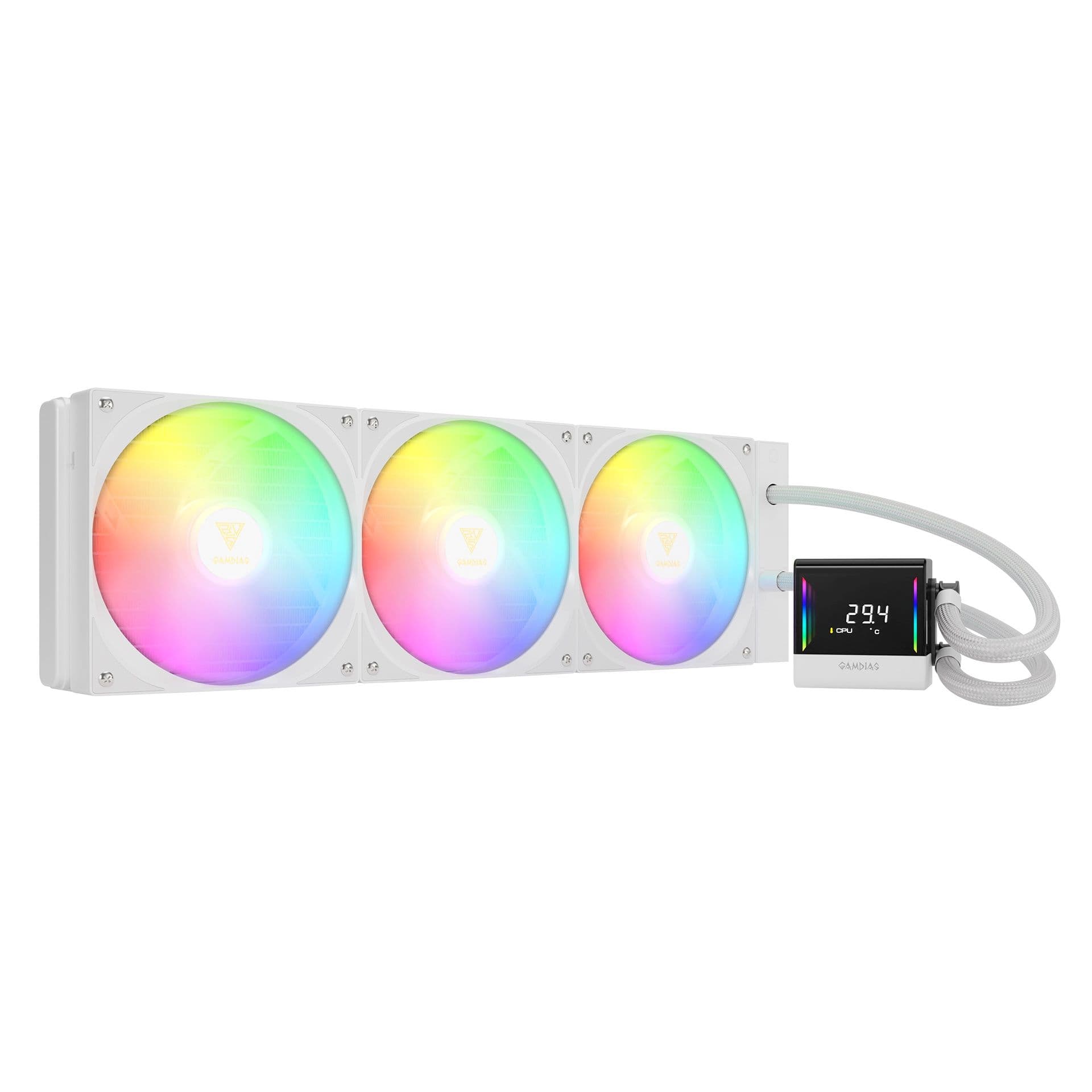 خنک کننده مایع پردازنده گیم دیاس CHIONE E4-420 WHITE LIQUID COOLER