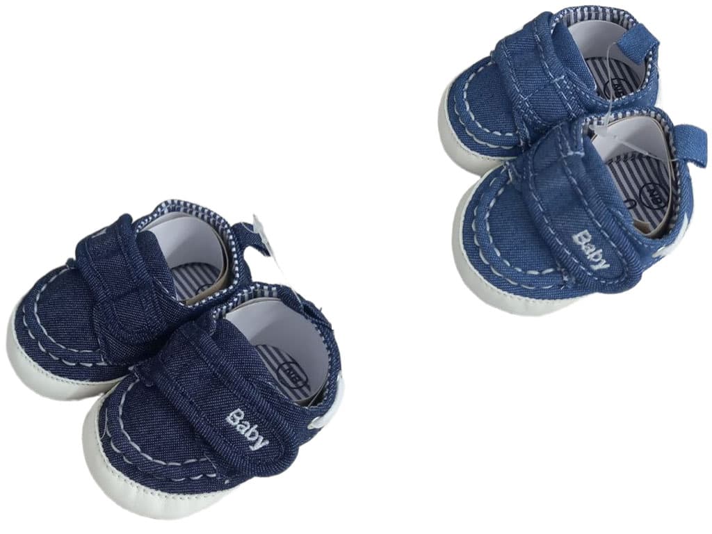 پاپوش نوزادی استپ دار جین مدل چسبی BABY