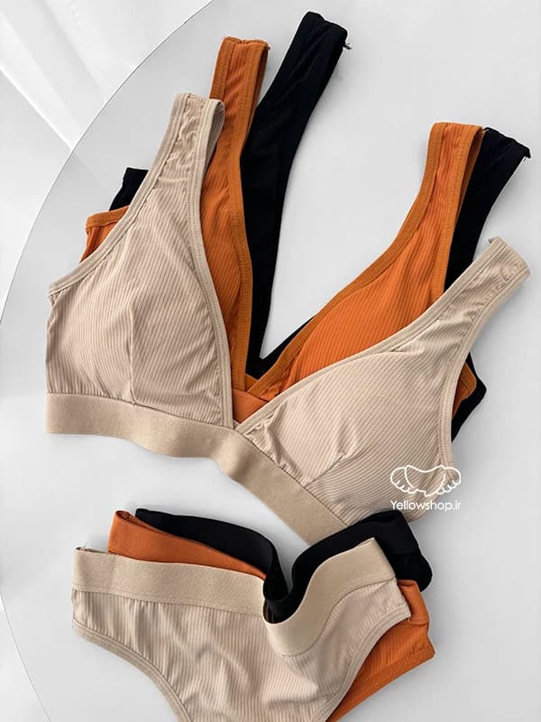 ست شورت و نیمتنه قزن دار مثلثی زنانه کد 25199