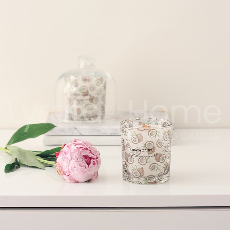 شمع دست ساز شات طرح نارگیل