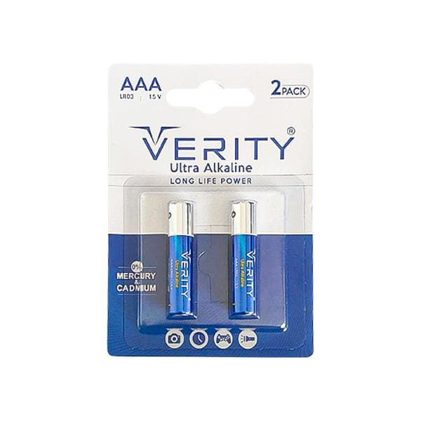 باتری نیم قلمی اولترا آلکالاین وریتی مدل LR03 بسته 2 عددی