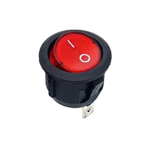 کلید راکر گرد چراغدار ۶ آمپر ۳ پایه مدل KCD-1